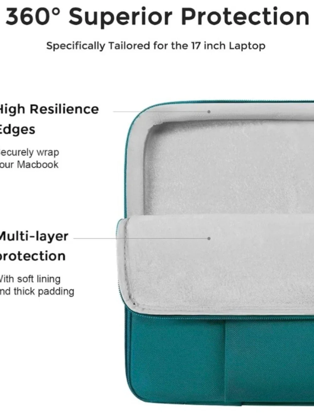 Domiso 17.3 inch Laptop Sleeve w/Accessories Bag